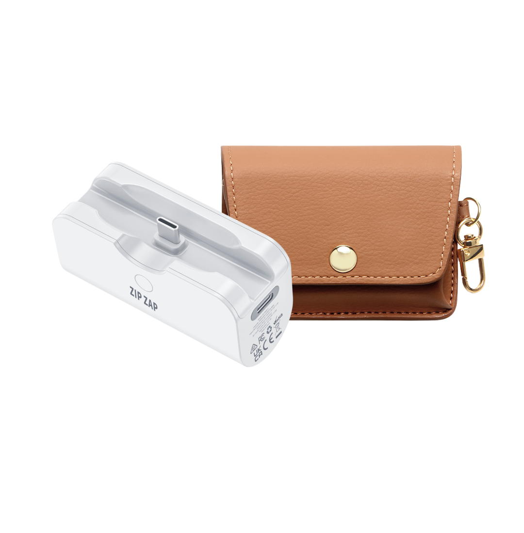 Daily Carry Pack, Zip Zap Plus Gen 3 USB-C with the Saddle Brown Travel Pouch